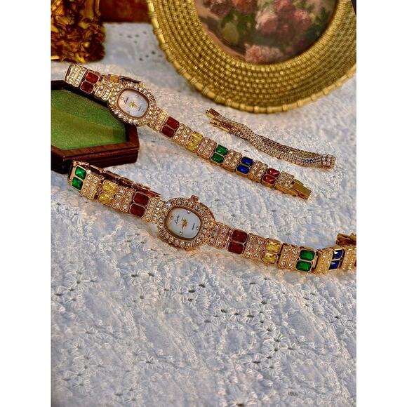 Gold Multicolor Vintage Style Unique Dainty Women’s Wrist Watch Trendy Cute Gift main image 7